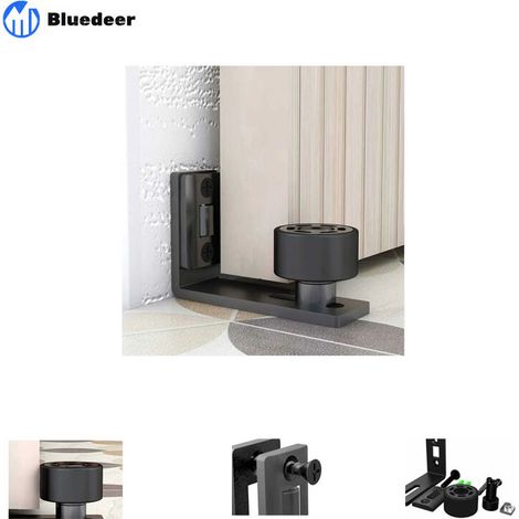 Ajustable Guide de Plancher Mur/porte Guide Inférieur Pour Porte en Bois Coulissante Noir (1/5)