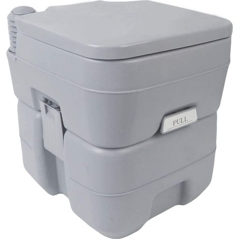 Inodoro Portátil con Tapa para Camping Viaje Móvil WC Exterior con Extraíble Tanque de Aguas Residuales 20 L y Tanque de Agua Dulce 10 L (1/5)