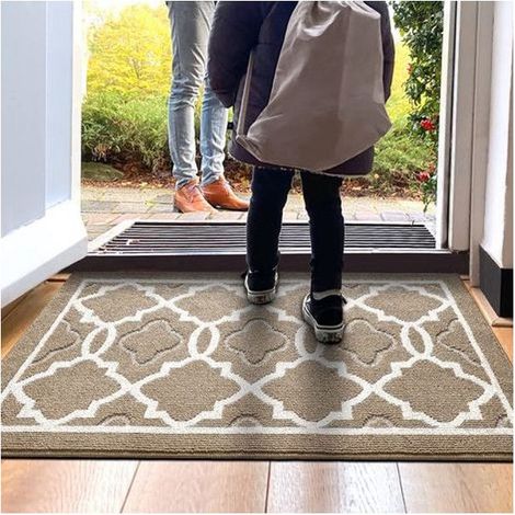 Paillasson Dirt Trapper 60 x 90 cm, Tapis d'entrée antidérapant pour intérieur et extérieur, Tapis de sol doux lavable en machine (1/4)