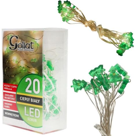 Luci natalizie a filo, alberi di Natale verdi, 20 LED, alimentate a batteria (1/5)