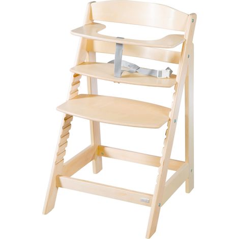 roba Seggiolone Evolutivo Sit Up Flex 2 in 1, Altezza Regolabile, dai 6 Mesi fino ai 70 kg, con Poggiapiedi, Robusto ed Ergonomico, Legno Naturale (1/5)