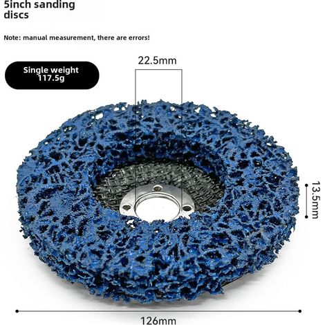 Disque de polissage diamanté 125x22mm – bleu – décapage peinture auto, polissage bois, plastique, nylon, élimination rouille (1/5)