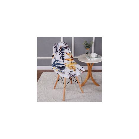 TAISHENGDA-Lot de 2 housses de chaise extensibles motif coquillage, housse de chaise moderne imprimée antidérapante et anti-poussière (1/5)