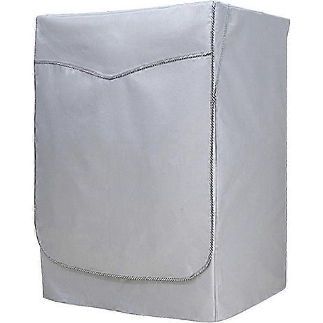 Housse imperméable pour lave-linge ou sèche-linge à tambour avec fermeture éclair, résistante à l'eau, 60 x 85 cm-Silver Strap on - M