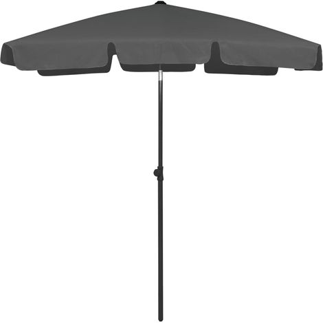 Ombrellone da spiaggia 180 x 120 cm antracite 020008372