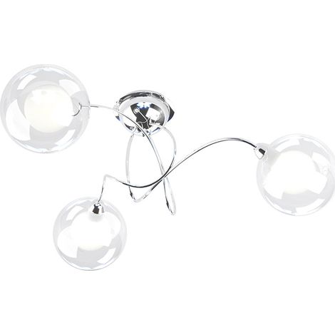 Plafoniera Contemp Willow Metallo Cromo Vetro Bianco E Satinato 3 Luci G9 (1/4)