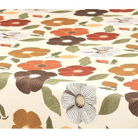 Runde Polyester-Tischdecke ø160cm Blumen Beige Auf Kleiderbügel - Access Deco