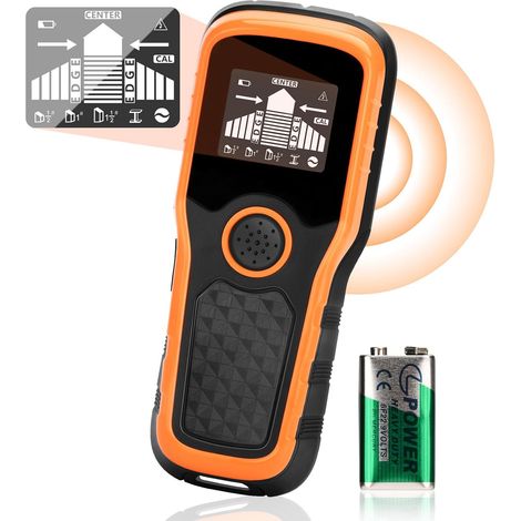 Détecteur de lignes 5 en 1 - Scanner mural métallique portable avec écran LCD couleur et alarme d'étalonnage - Scanner mural électronique pour trouver le centre et les bords des murs en bois et en mét (1/5)