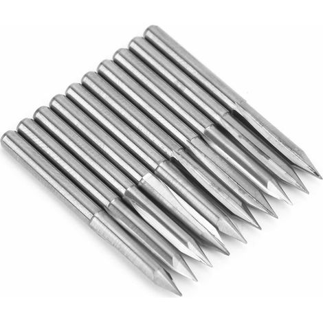 10 Stück 3,175 mm Fräser aus Wolframstahl für Holzschnitzerei und Gravur, 30° x 0,2 mm (1/5)
