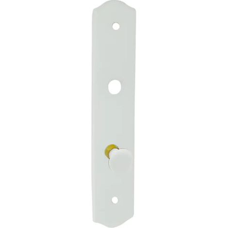 Placa individual de porcelana blanca con pomo redondo de cierre.