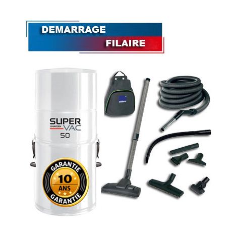 Aspirateur centralisé type Aldes HAYDEN SuperVac 50 avec kit de nettoyage, Garantie 10 ans
