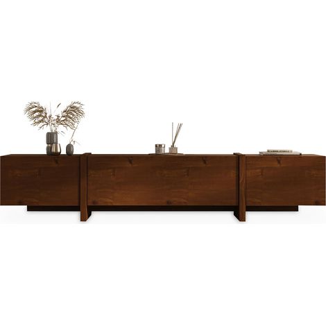Meuble TV 220 cm LEILA Couleur Châtaigne (1/5)