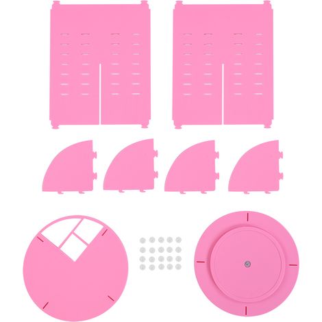 Boîte De Rangement Maquillage Rotative 360 Degrés Organiseur Cosmétiques Bijoux En Plastique Rose 1 Pièce (1/5)