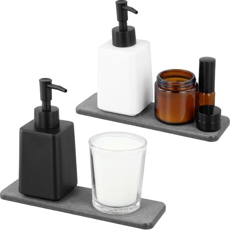 Lot de 2 Plateaux Absorbants en Pierre Diatomite pour Évier, Porte-Savon, Porte-éponge (1/5)