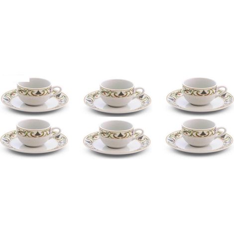 Fade Christmas white set 6 tazze caffè porcellana con piattino