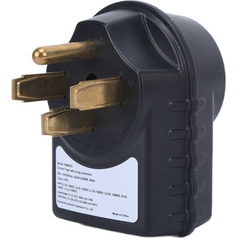 Protecteur de surtension RV 50A mâle vers femelle 3150J avec voyant LED, 125/250V, pour camping-cars et caravanes (1/5)
