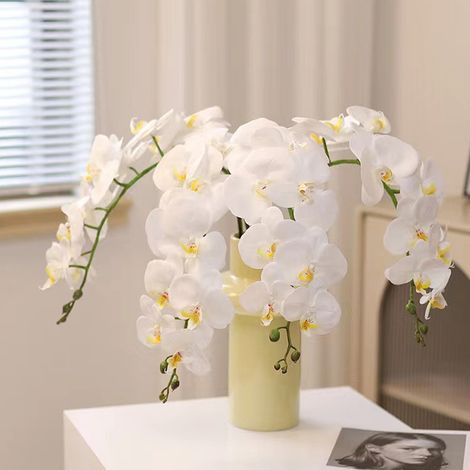 Tige d'orchidée artificielle Phalaenopsis, 2 pétales roses Tige d'orchidée artificielle Phalaenopsis, 2 pétales roses (1/4)