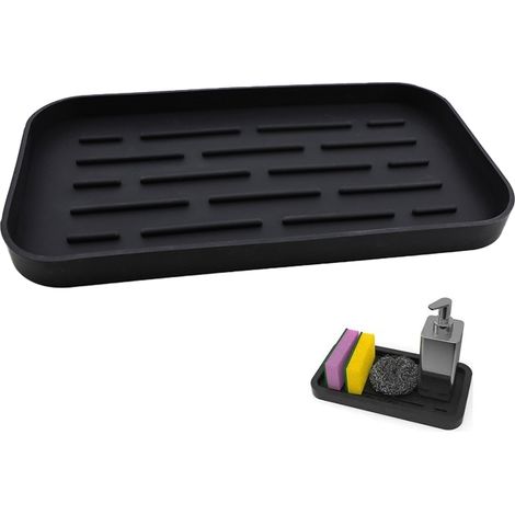 Porte-Éponge Pour Évier - Bac En Silicone Alimentaire Sans BPA - Résistant À La Chaleur Et Antidérapant - Pour Éponge Savon Brosse - 1 Pièce (1/5)