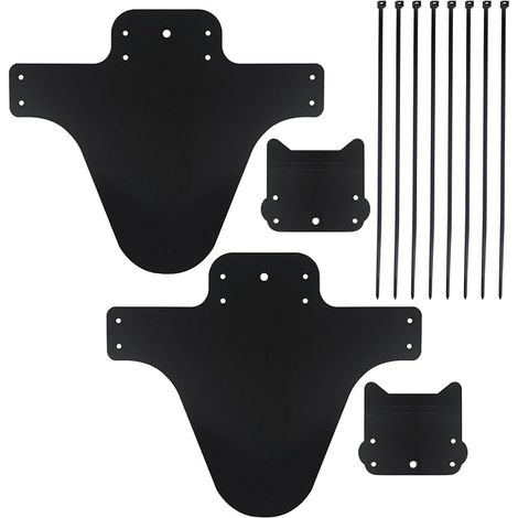 Lot de 2 garde-boue VTT, avant et arrière, réglables et compatibles avec 10 attaches de câble. Convient aux cyclistes. (1/5)