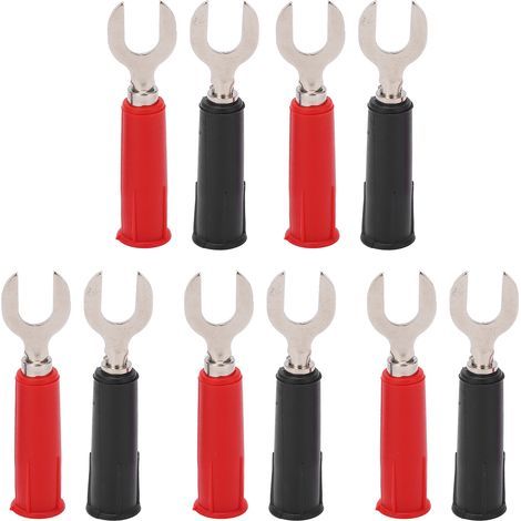 10 Stück J.20019 6-mm-U-Stecker, hochdruckbeständig, mit Bananensteckeradapter und 4-mm-Stecker (1/5)