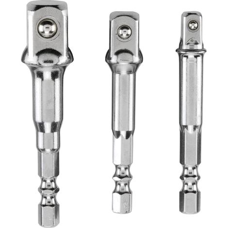 3 Stecknusshalter-Adapter – Bithalter-Schraubendreher oder Bohrschrauber – 1/4, 1/2 oder 3/8 Stecknuss