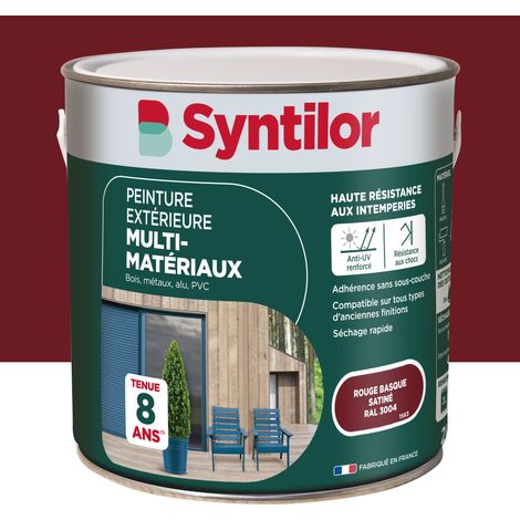 Peinture Exterieure Multi-Materiaux Syntilor 2L Rouge Basque Satiné (1/6)