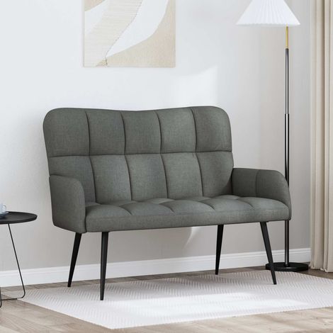 vidaXL Sofa 2 places Gris foncé 115 x 61 x 87 cm Tissu
