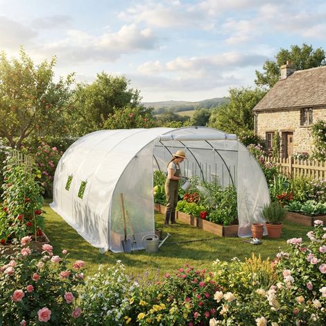Serre Tunnel 18m2 Bianca PE Renforcée 3x6m Green Protect (1/5)