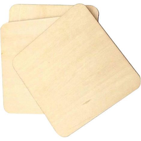 Set mit 50 quadratischen Holzuntersetzern (5 x 5 cm), hitzebeständig, für Kaffee- oder Teetassen. (1/4)