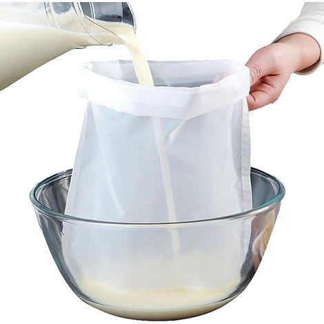 Lot de 3 Filtre Nylon Sac Filtre Soymilk Tofu Bag Juice Filter Ultra Fine Wine Squeeze Stuffing Mesh Leakage (1/4)