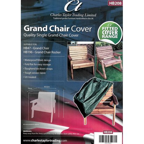 Charles Taylor Garden Grand Chair Seat Outdoor Furniture Fitted Cover Green
