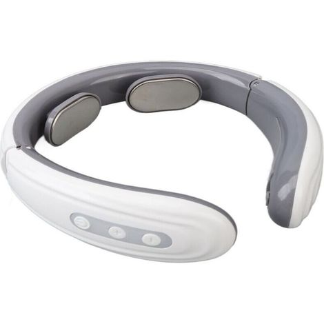 Masseur cervical en U sans fil chauffant - Intelligent portable - Soulagement tension cervicale - Blanc