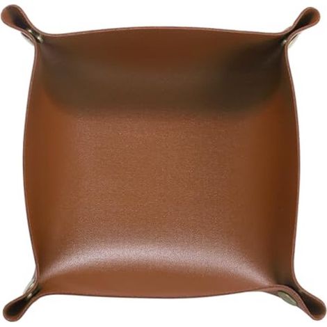 Vassoio in similpelle, unisex, pieghevole, piccolo, portatile, ideale per corridoio, comodino o scrivania, per chiavi, portafoglio, orologio, monete, gioielli, ecc. (1/4)
