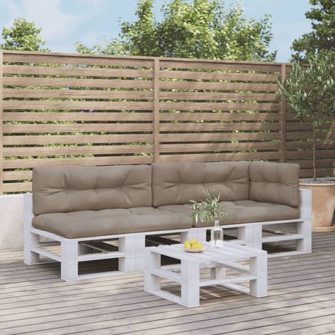 Palettenkissen 5-tlg. Taupe Stoff