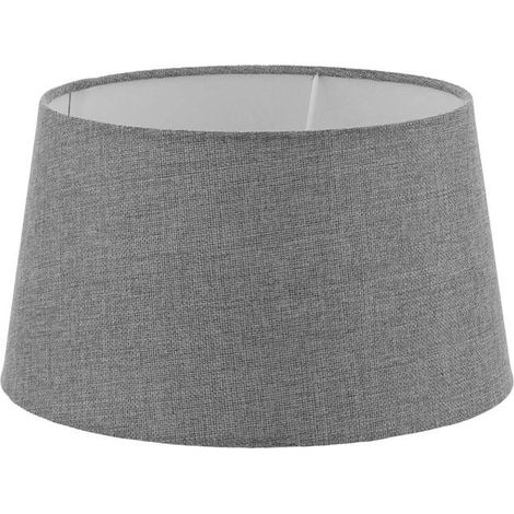 Paralume In PVC E Tessuto Grigio E27 Ø 30 x 16,5 h cm