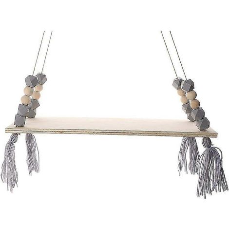 Étagère murale suspendue en bois (lot de 2), imitation étagère flottante, décoration pour salon ou chambre d'enfant (1/5)