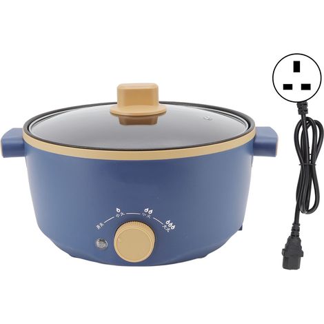 800W Cuiseur Électrique 2,5L 3 Vitesses, Poêle Multifonction Monocouche, Prise UK 220V (1/5)