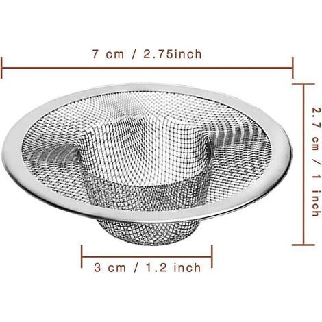 Heavy-Duty Stainless Steel Basket Strainer Trap – Set of 4 Metal Sink Strainers with Superior 2.75 Inch Mesh (1/3)