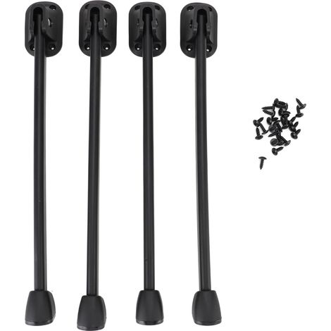 Pieds de table pliables 300mm en silicone et métal noir, lot de 4 pour table de camping ou salon (1/4)