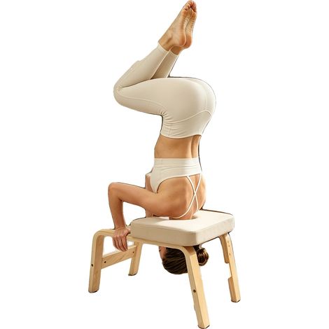Chaise Inversée de Yoga, Capacité de Charge 200 kg, Dimensions 643640 cm, Matériau Éponge PU Bois Massif, Forme Rectangulaire, Assemblage Requis Oui (1/5)