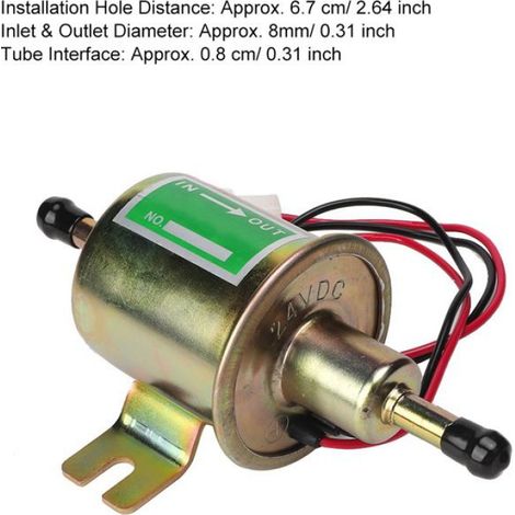 SHI- pompe à carburant universelle Pompe à carburant électrique Universal 24V Boat en ligne Remplacement à auto Or (1/5)
