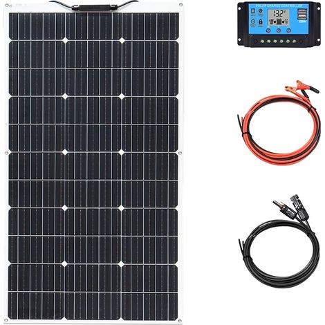 Panneau Solaire, Efficacité Monocristalline, Chargement Polyvalent, Kit solaire 12V 100W (1/2)