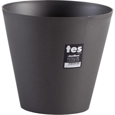 Pot De Fleurs Cône - Résine Anthracite - Ø22 x H20 cm - Contenance 6 L - Pour Intérieur Et Extérieur - 1 Pièce (1/2)