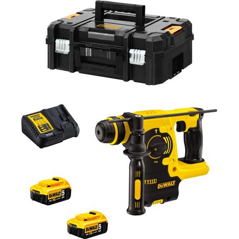Dewalt – Perforateur burineur 18V 2 x 5,0 Ah – Force de frappe 2,6J – Moteur Brushless – Pour béton et brique – Éclairage LED (1/5)