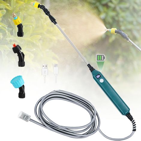 Elektrischer Pflanzensprüher mit Akku, Gartensprüher mit 3 verstellbaren Düsen, sichtbarer Batteriestand, wiederaufladbarer Sprüher zum Jäten