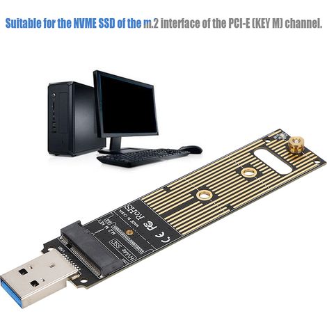 Carte d'adaptateur M.2 NVMe vers USB 3.1 pour SSD externe portable, boîtier PCIe clé en M