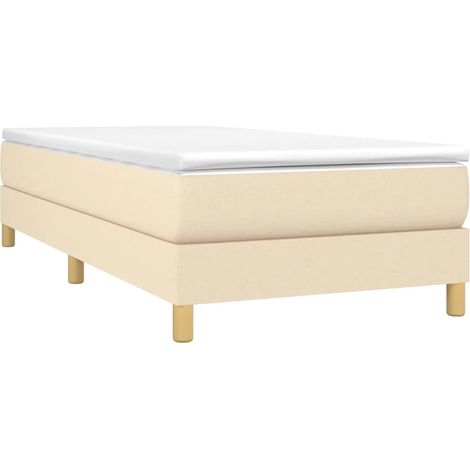 Box Spring Bed Frame Cream 90x200 cm Fabric vidaXL (1/4)