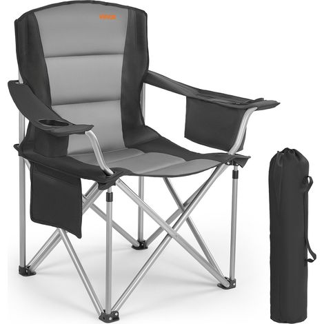 Chaise de Camping Pliante en Plein Air 98x63x99 cm Chaise de Pêche Extérieur en Inox Charge 158 kg Siège Pliant Portable Léger avec Porte-Gobelet 3 Sacs de Rangement pour Pique-Nique Randonnée (1/5)