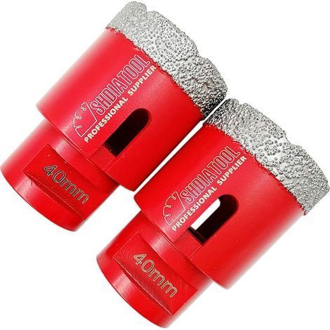 TAISHENGDA-Forets Diamant 2 Pièces 40mm Trépans de Forage avec Filetage M14 pour Perçage à sec en Porcelaine Carrelage Granit Marbre (1/5)