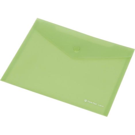 Busta trasparente Panta Plast A5 - verde, chiusura a scatto